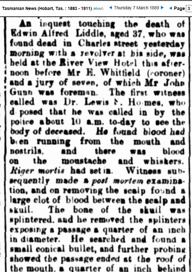 Inquest into the death of Edwin Alfred Liddle Inquest into the death of Edwin Alfred Liddle