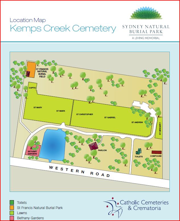Map of Catholic Cemeteries & Crematoria Kemps Creek Cemetery Map of Catholic Cemeteries & Crematoria Kemps Creek Cemetery
