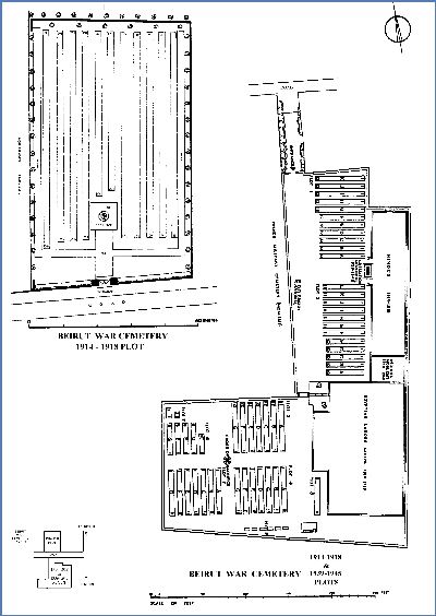 Map of the Beirut War Cemetery Map of the Beirut War Cemetery